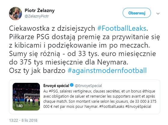 ''Football Leaks'' ujawnia za co piłkarze PSG dostają... PREMIĘ! :D